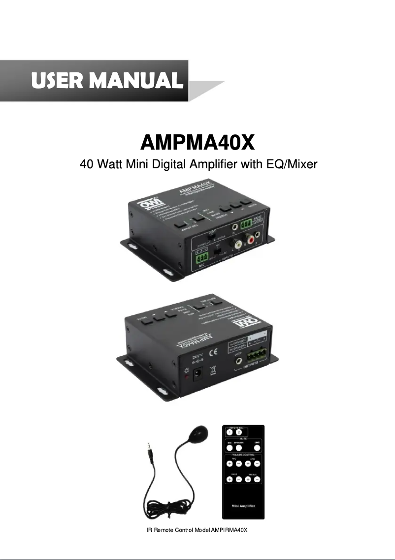 Page 1 de la notice Manuel utilisateur OWI AMPMA40X