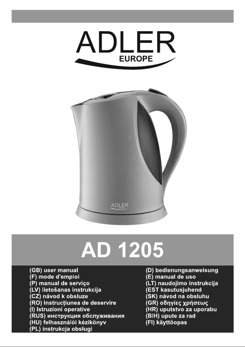 Image de la première page du manuel de l'appareil AD 1205