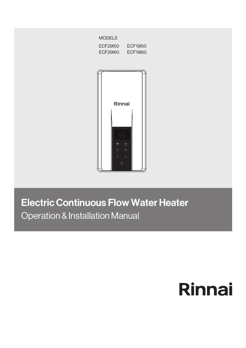 Page n°1 - Manuel utilisateur Rinnai ECF19i60