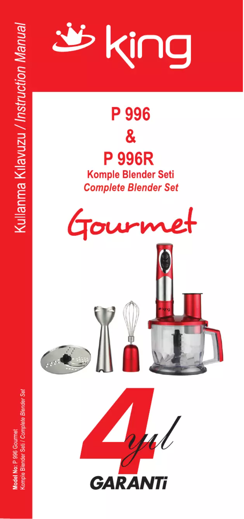 Page n°1 - Manuel utilisateur King P-996
