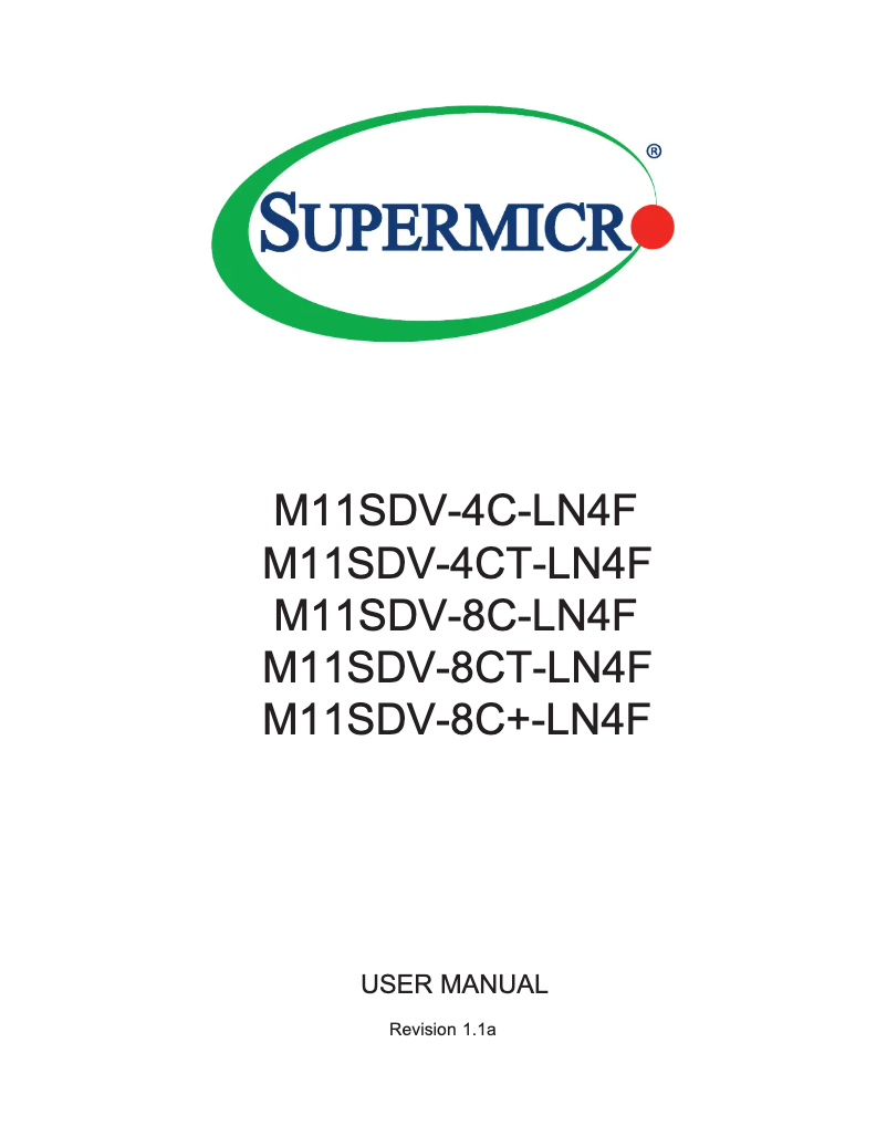 Image de la première page du manuel de l'appareil M11SDV-4CT-LN4F