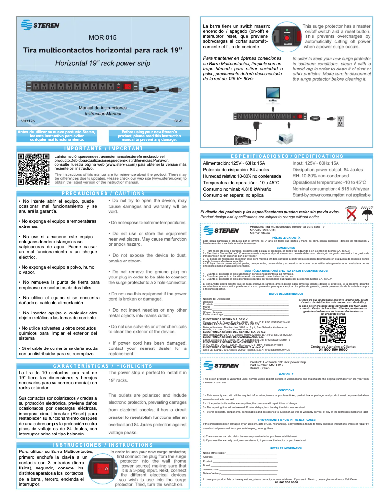 Page 1 de la notice Manuel utilisateur Steren MOR-015