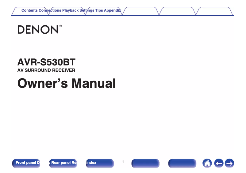 Page n°1 - Manuel utilisateur Denon AVR-S530BT