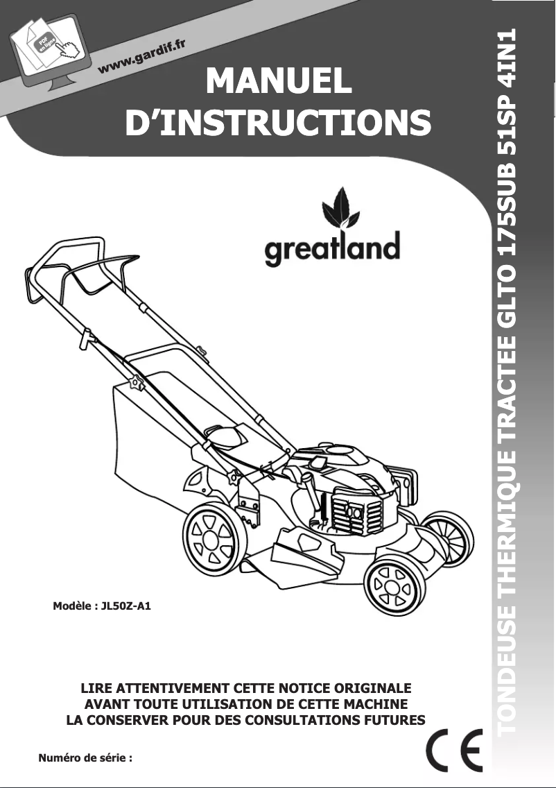 Page 1 de la notice Manuel utilisateur Greatland GL TO 175 SUB 51 SP 4in1