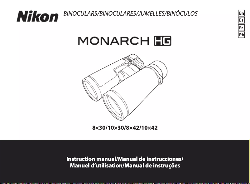 Image de la première page du manuel de l'appareil Monarch HG 8x42