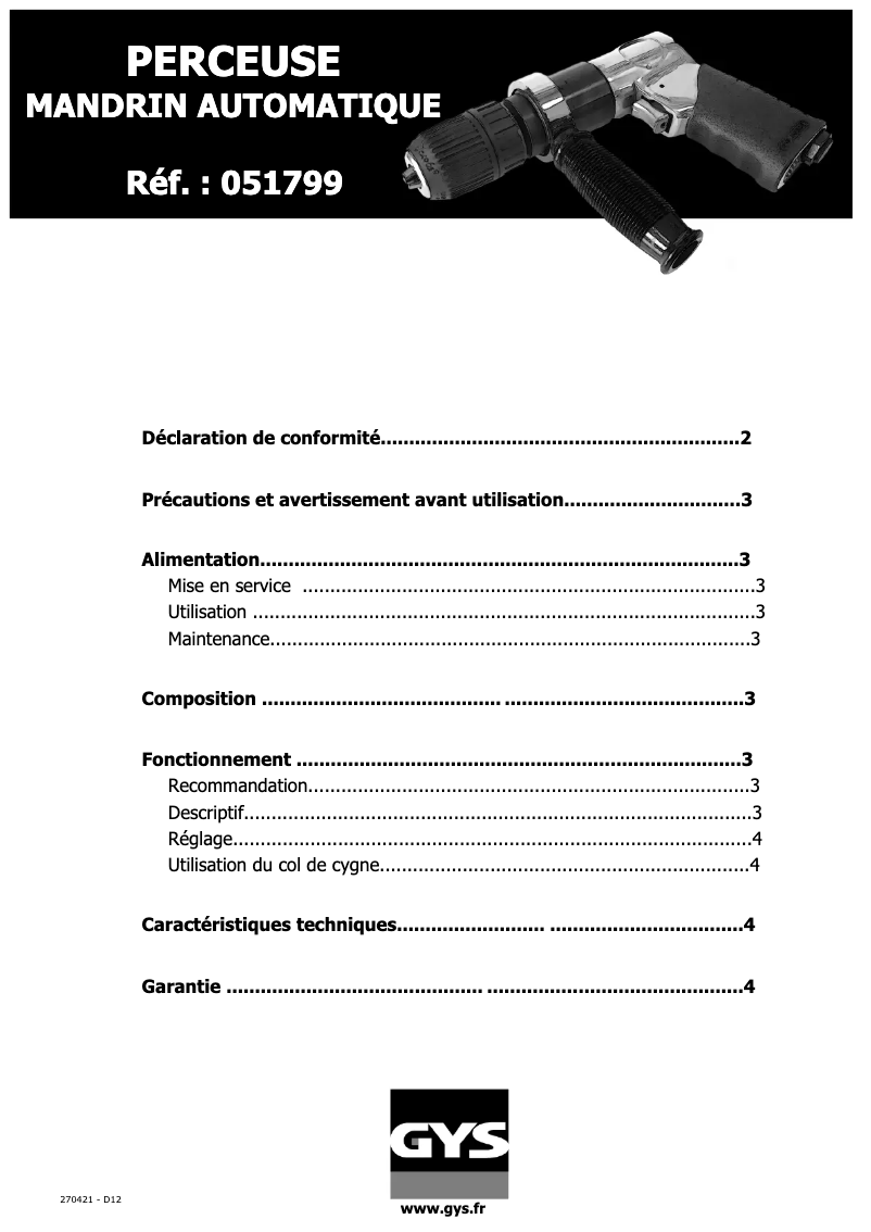 Página 1 del manual Manual de usuario GYS 051799