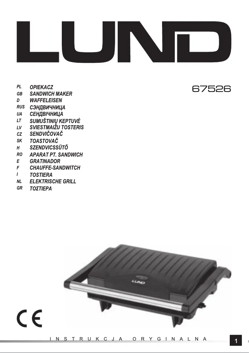 Page n°1 - Manuel utilisateur Lund 67526
