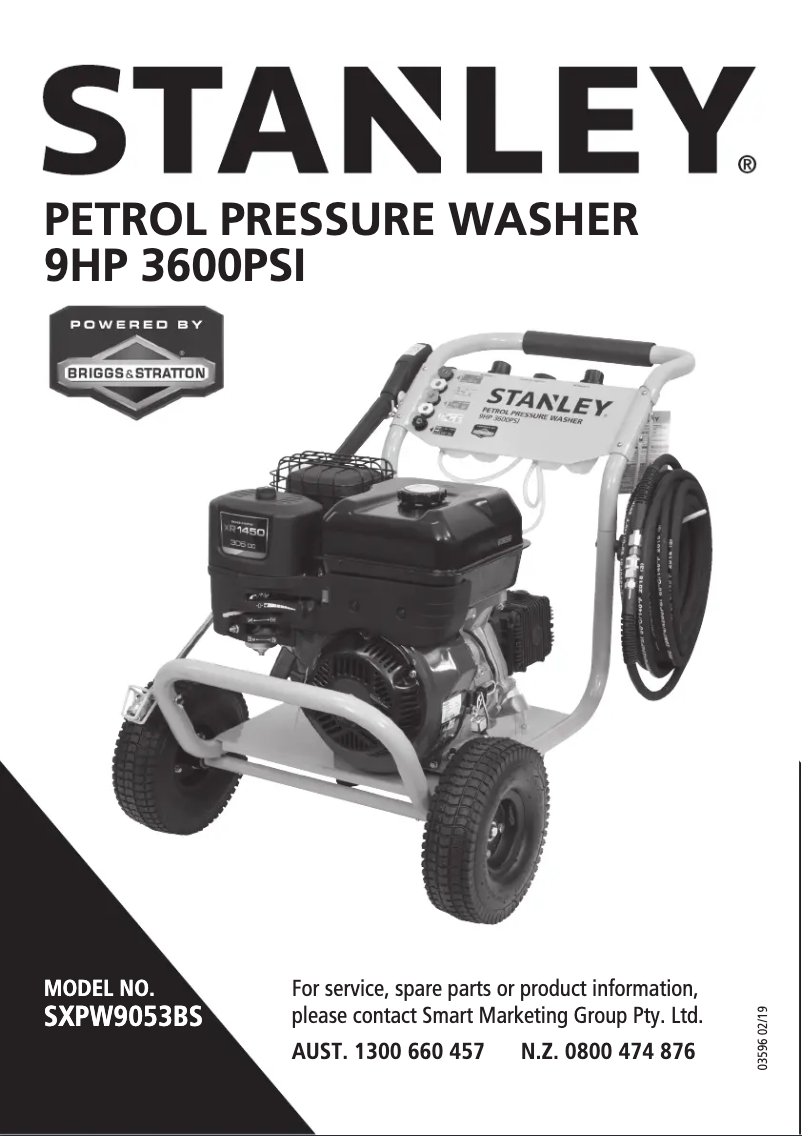 Page 1 de la notice Manuel utilisateur Stanley SXPW9053BS