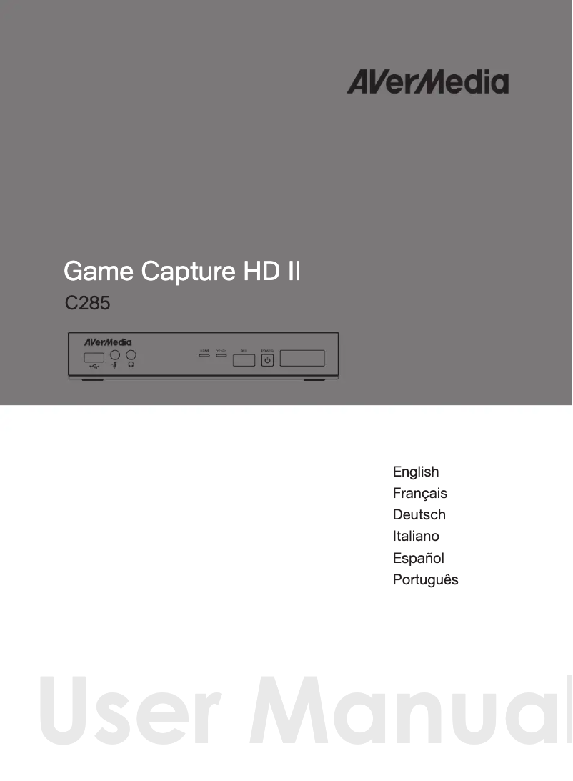Page n°1 - Manuel utilisateur AVerMedia Live Gamer Ultra GC553