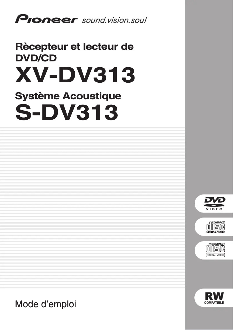 Page n°1 - Manuel utilisateur Pioneer XV-DV313