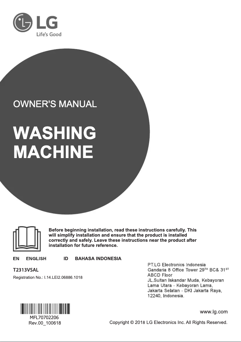 Image de la première page du manuel de l'appareil T2313VSAL