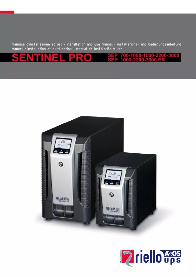 Image de la première page du manuel de l'appareil Sentinel Pro 1000
