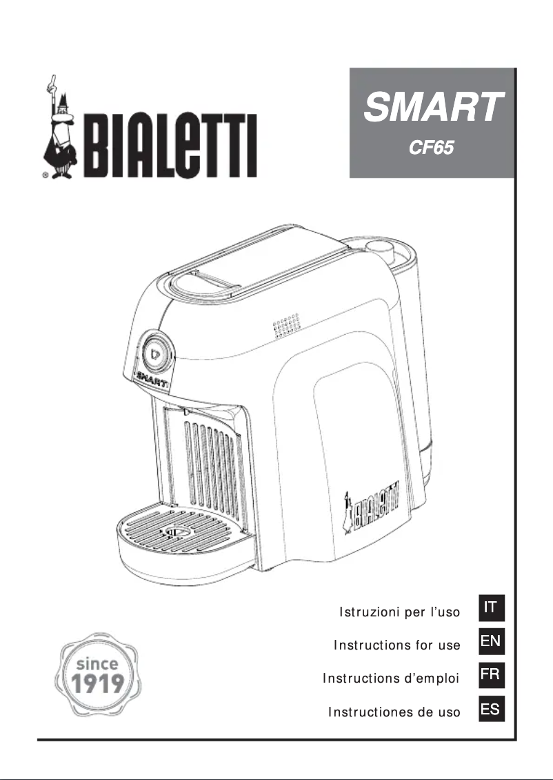Página 1 del manual Manual de usuario Bialetti Smart CF65