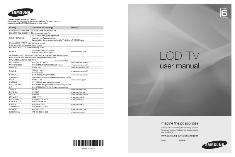 Page n°1 - Manuel utilisateur Samsung LE22A656A1D