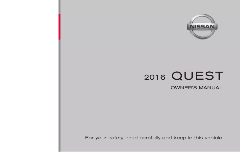 Page 1 de la notice Manuel utilisateur Nissan Quest (2016)