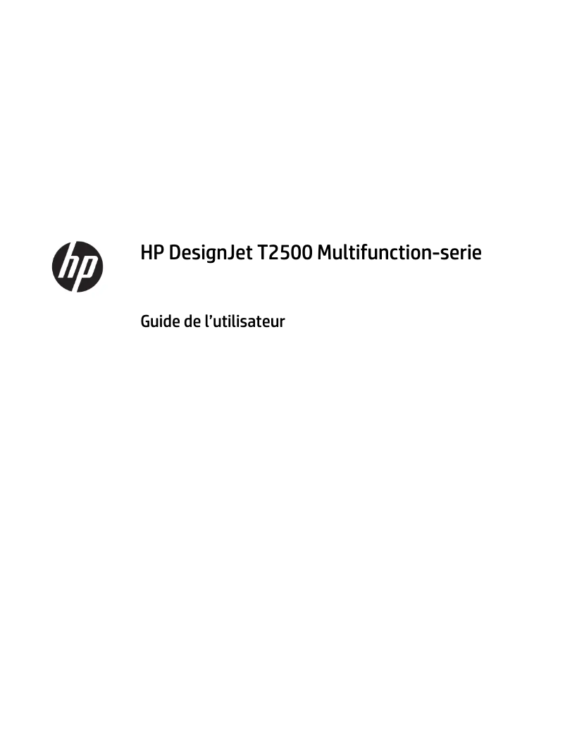 Page n°1 - Manuel utilisateur HP DesignJet T2500