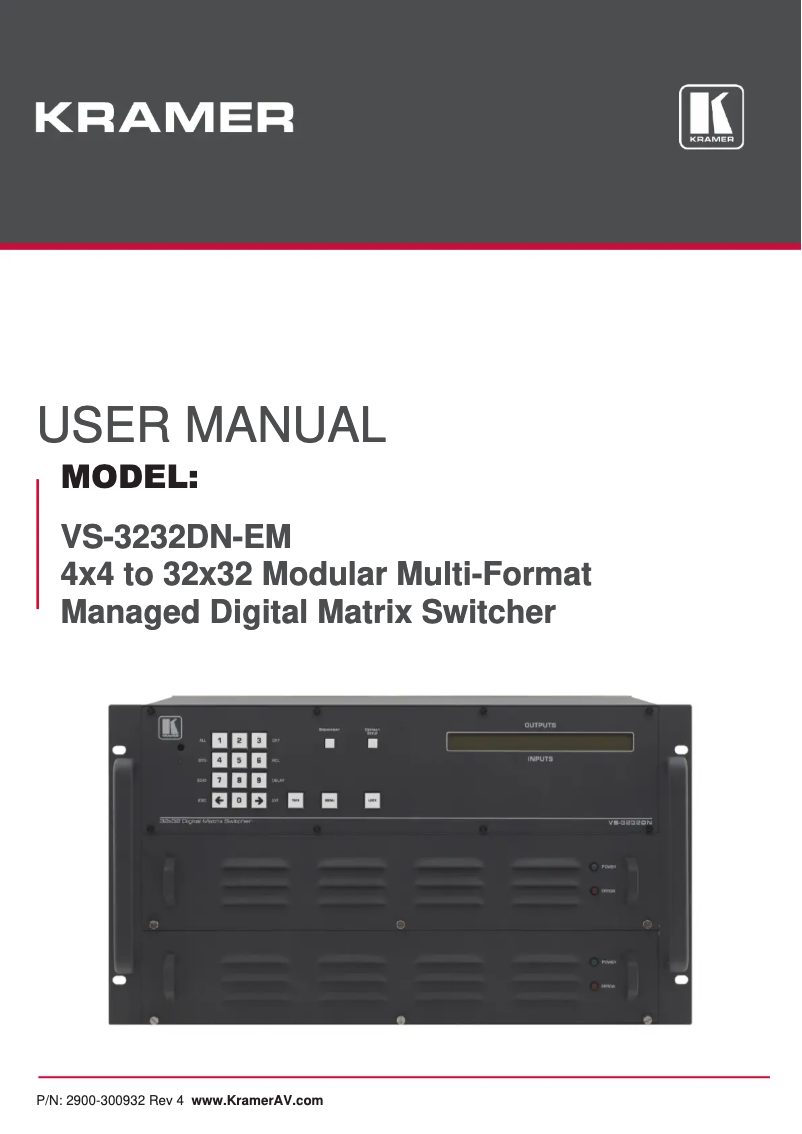 Page n°1 - Manuel utilisateur Kramer VS-3232DN-EM