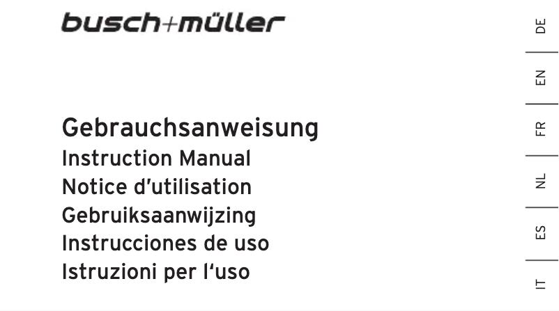 Página 1 del manual Manual de usuario Busch + Müller IQ-XS