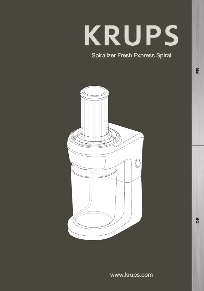 Page n°1 - Manuel utilisateur Krups Spiralizer Fresh Express Spiral HR6541