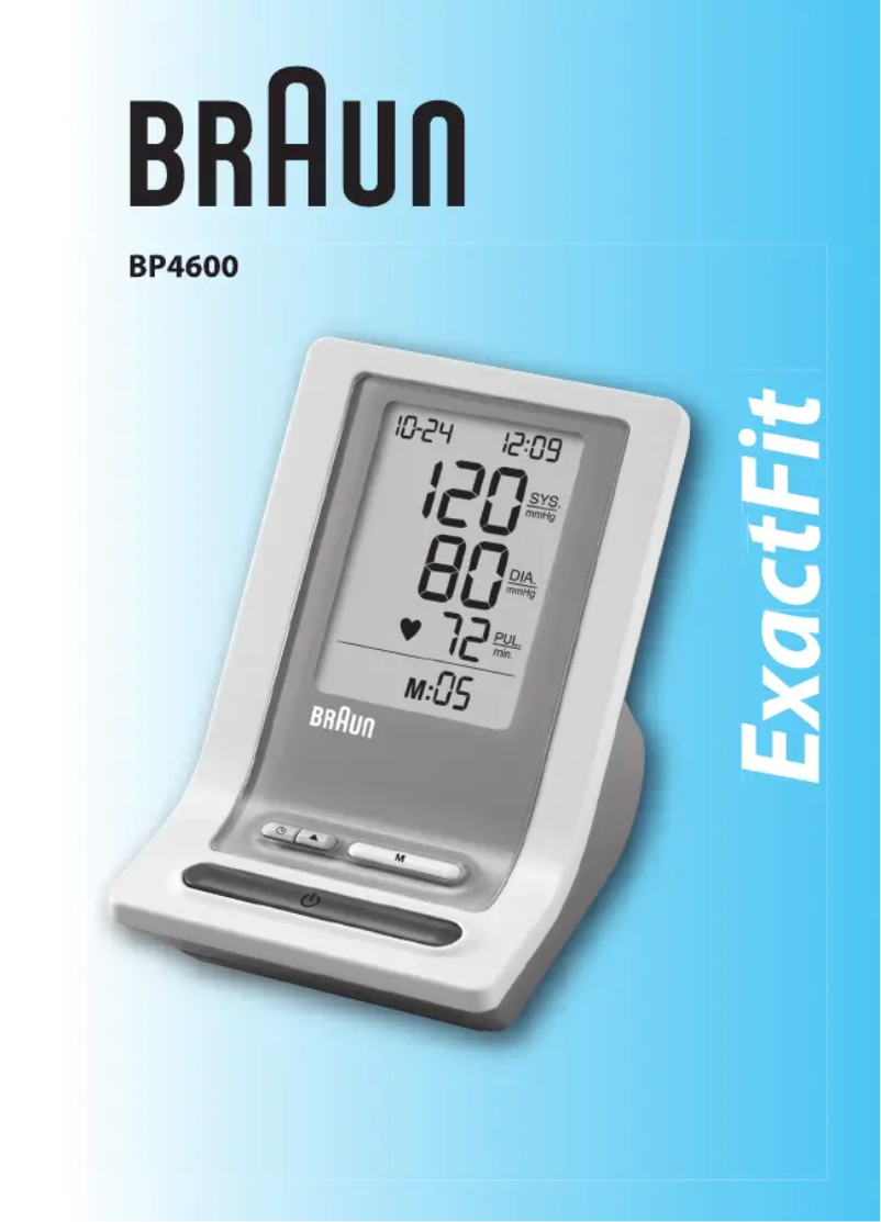 Image de la première page du manuel de l'appareil ExactFit BP4600