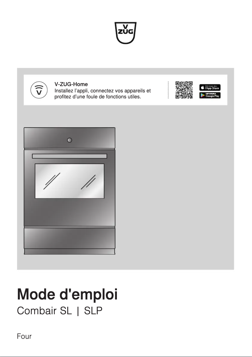 Page 1 de la notice Manuel utilisateur V-Zug Combair SLP 60