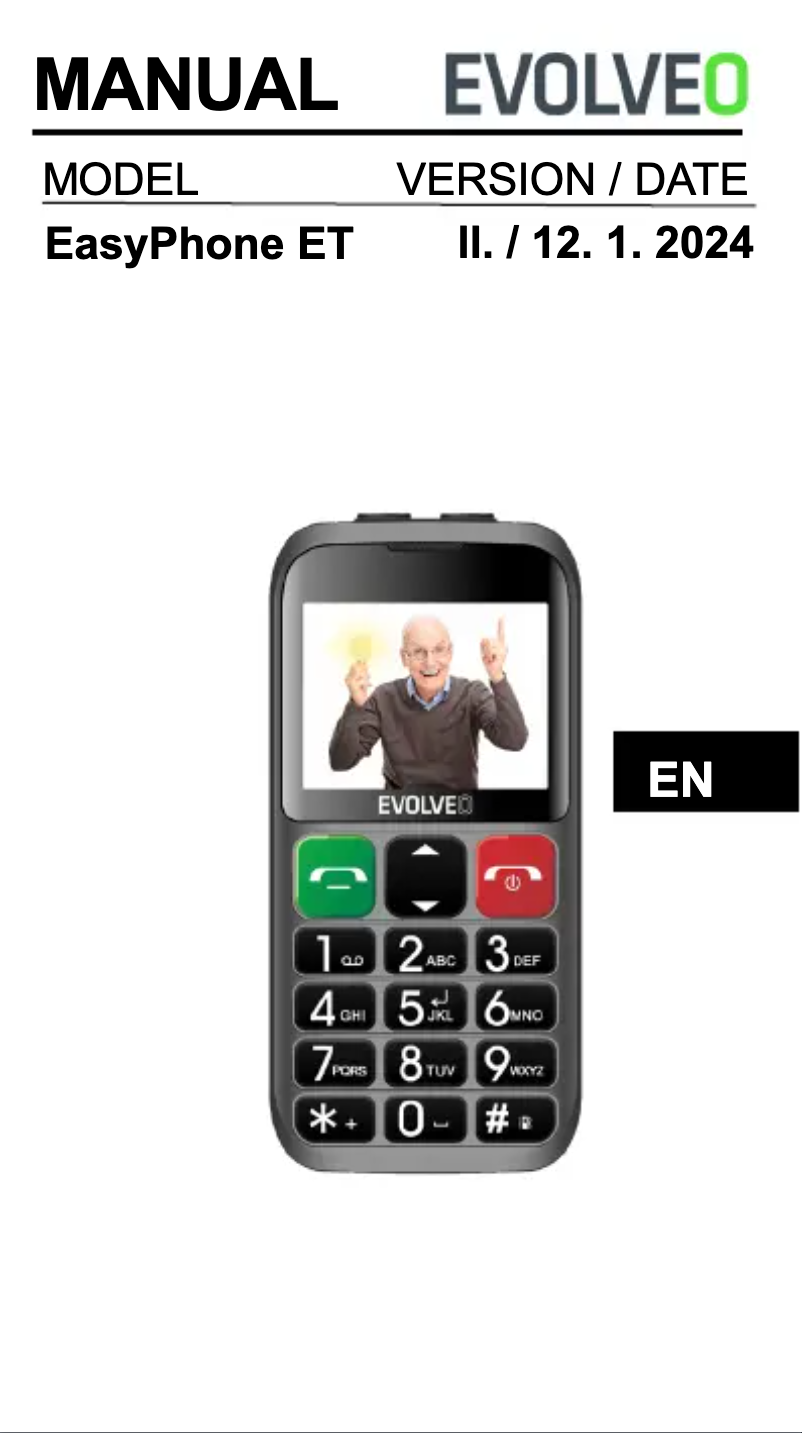 Imagen de la primera página del manual del dispositivo EasyPhone ET