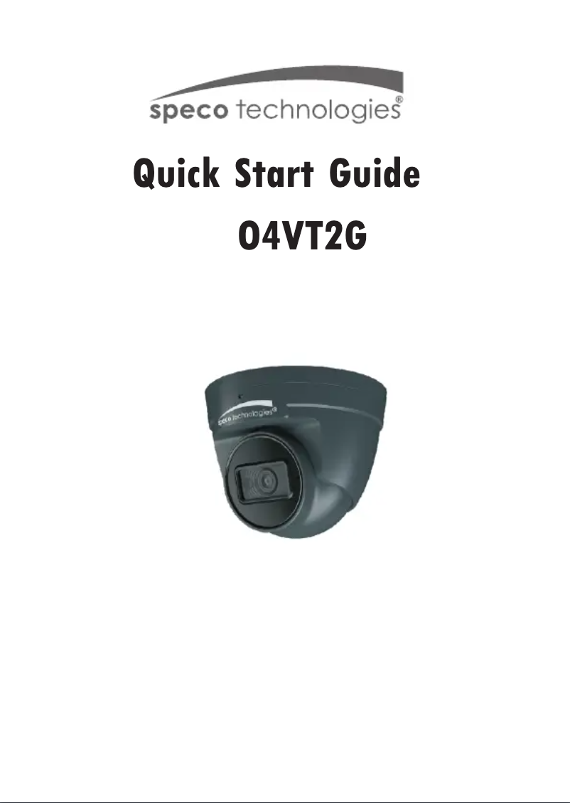 Página 1 del manual Guía de inicio rápido Speco Technologies O4VT2G