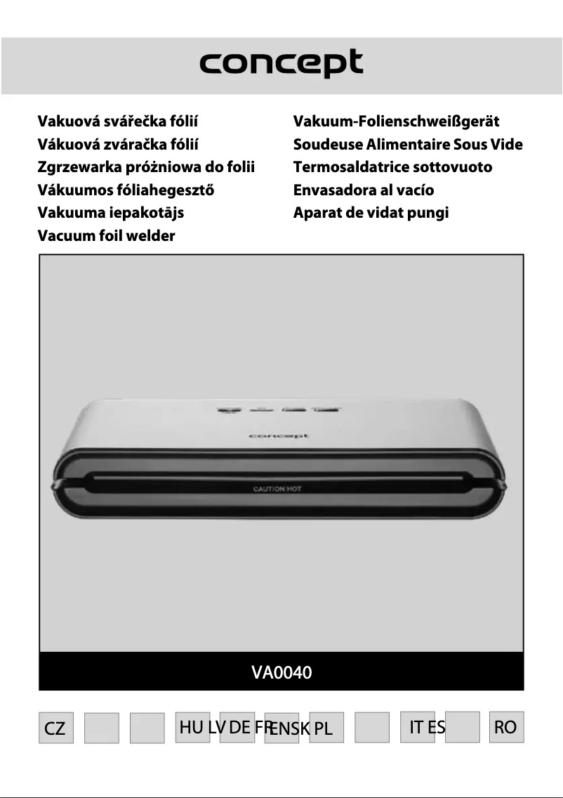 Page n°1 - Manuel utilisateur Concept VA0040