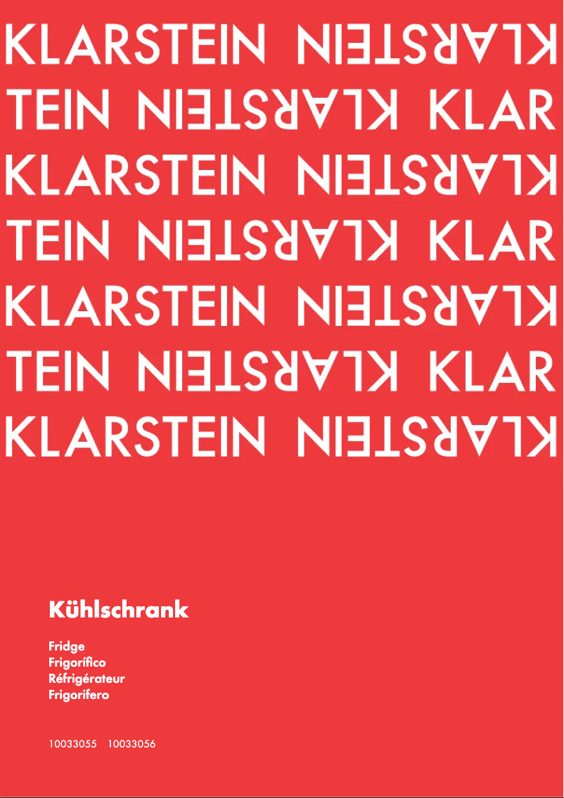 Page 1 de la notice Manuel utilisateur Klarstein 10033055