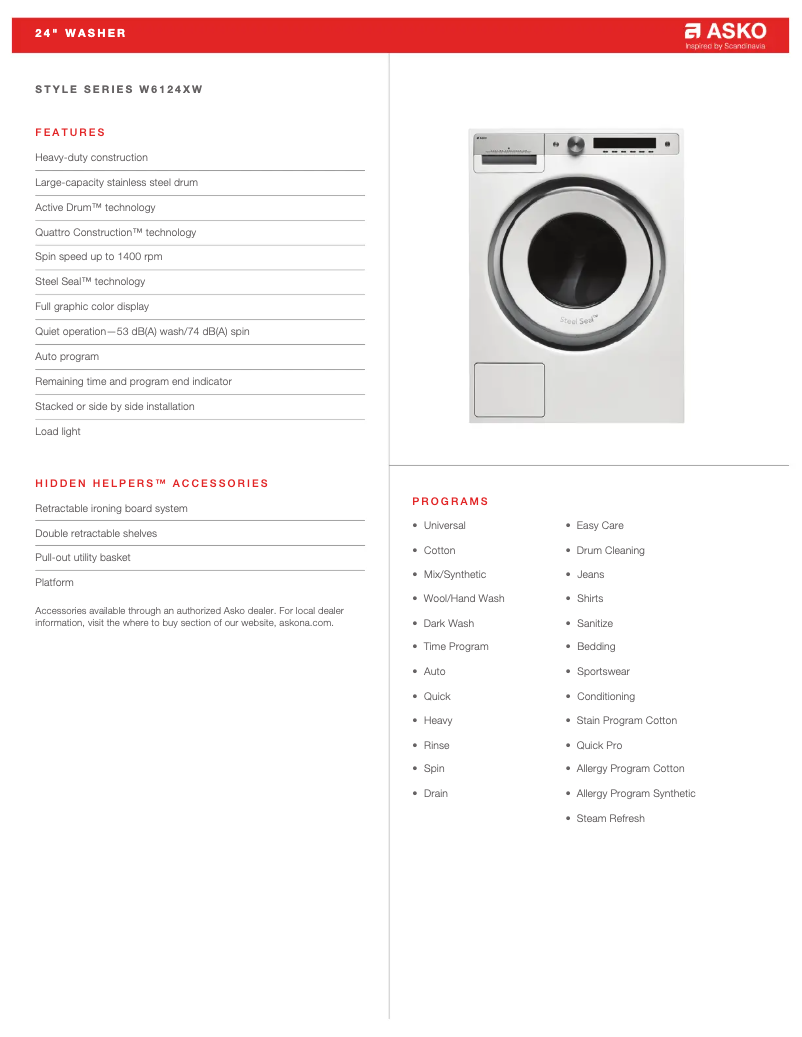 Image de la première page du manuel de l'appareil W6124X.W