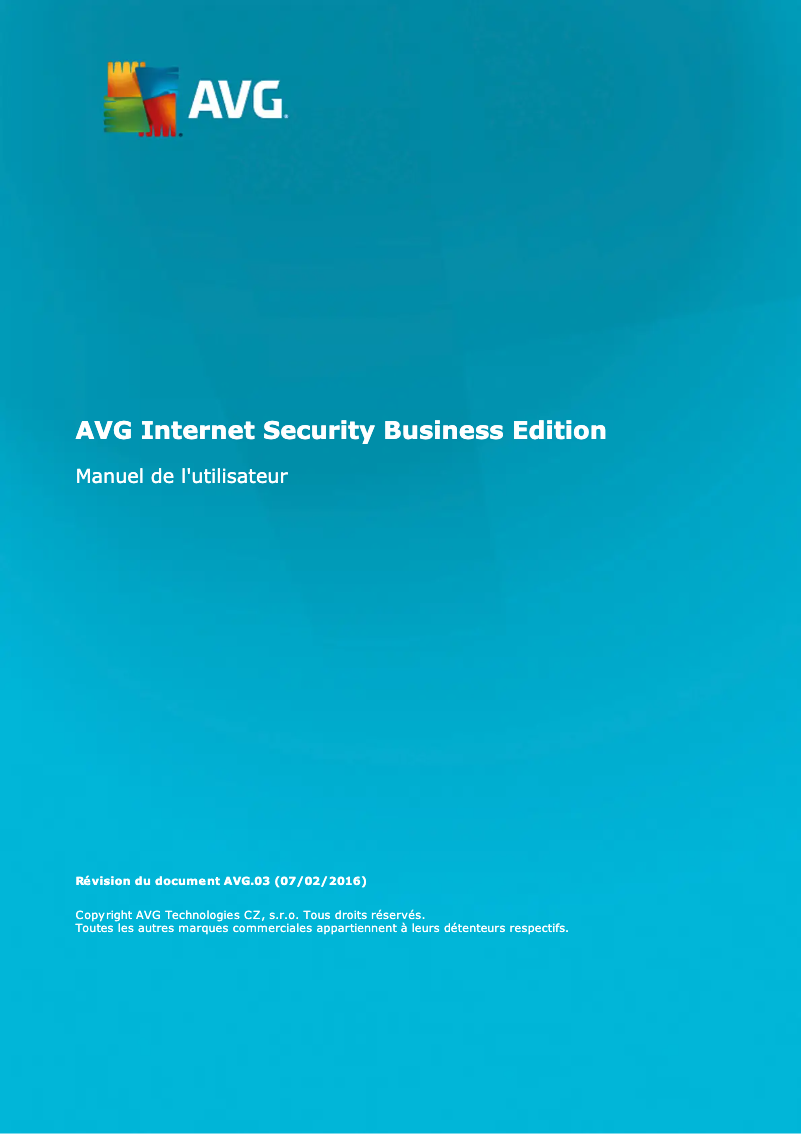 Page 1 de la notice Manuel utilisateur AVG Internet Security Business Edition 2014
