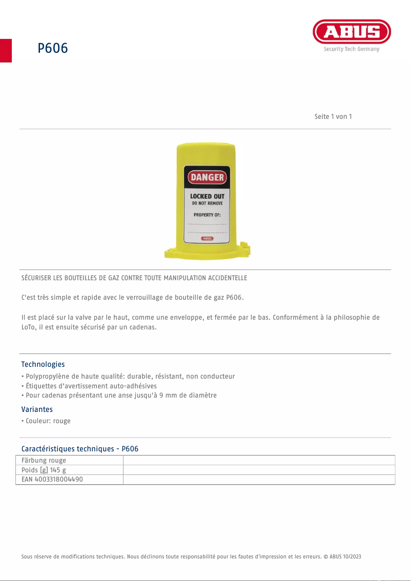 Image de la première page du manuel de l'appareil P606