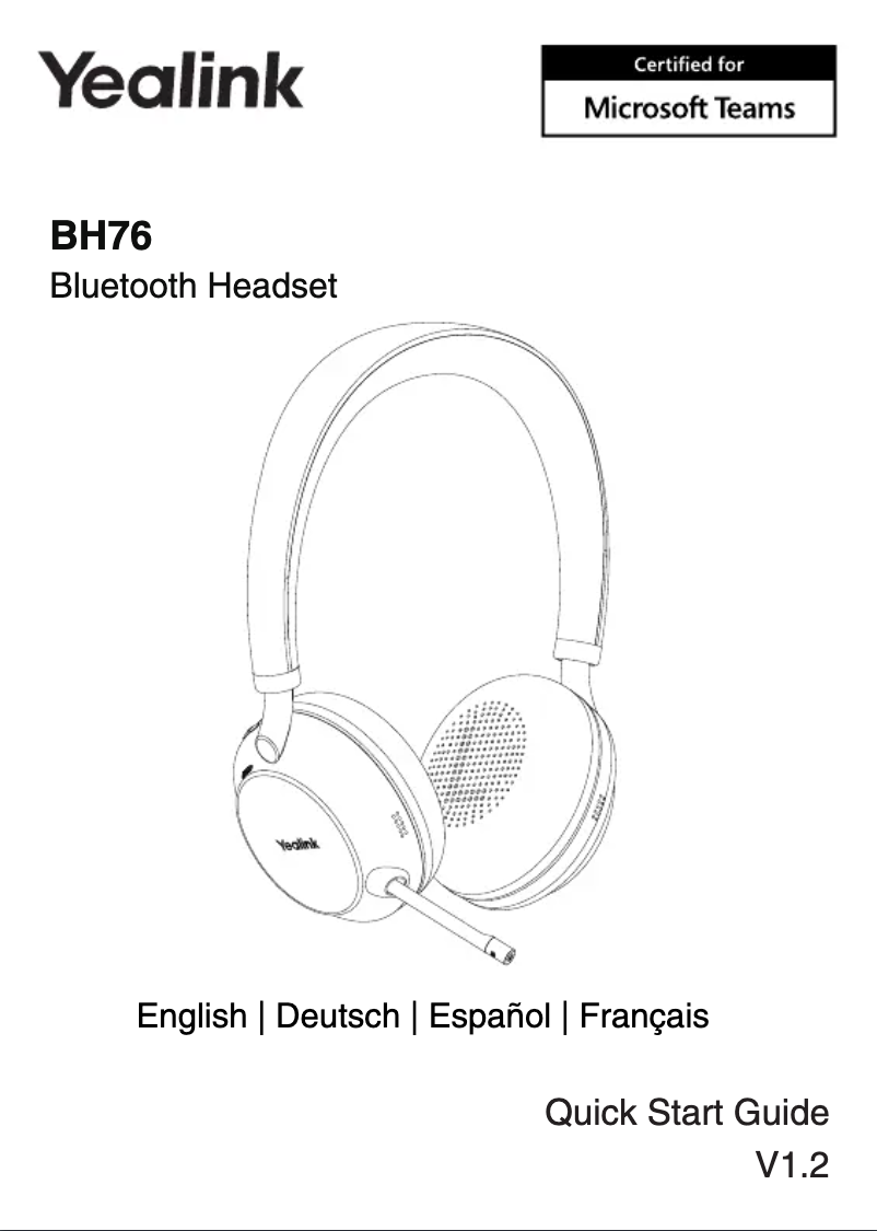 Page 1 de la notice Manuel utilisateur Yealink BH76
