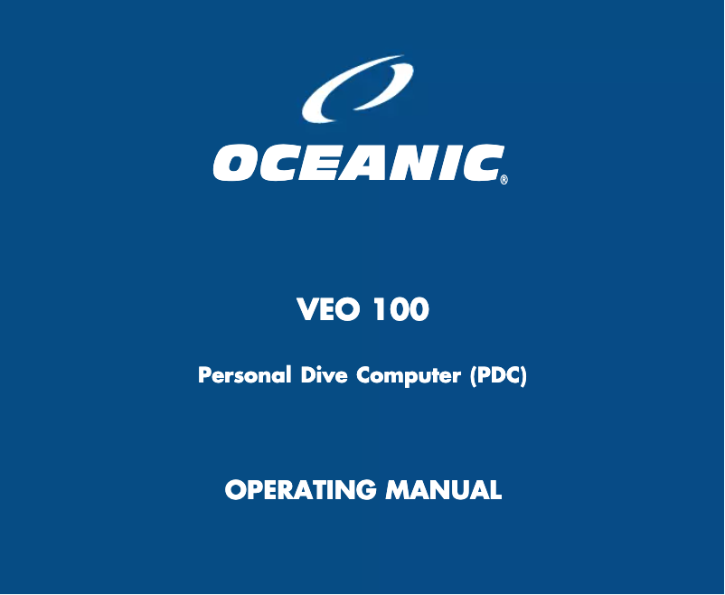Page 1 de la notice Manuel utilisateur Oceanic Veo 100