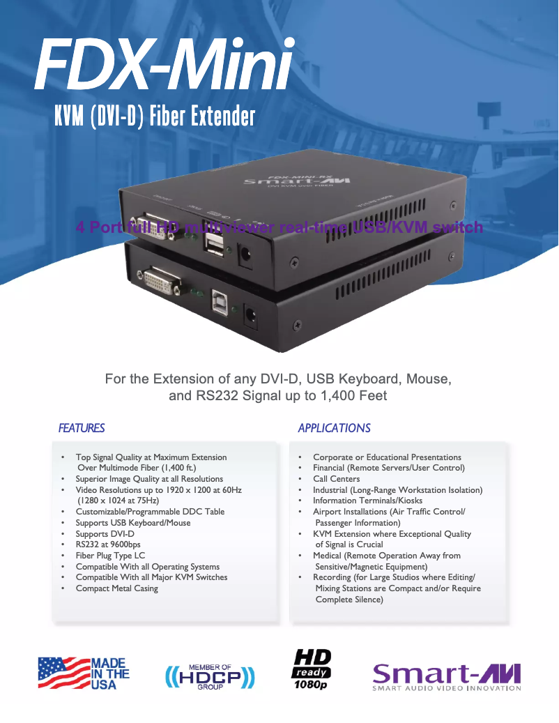 Page 1 de la notice Brochure Smart-AVI FDX-Mini