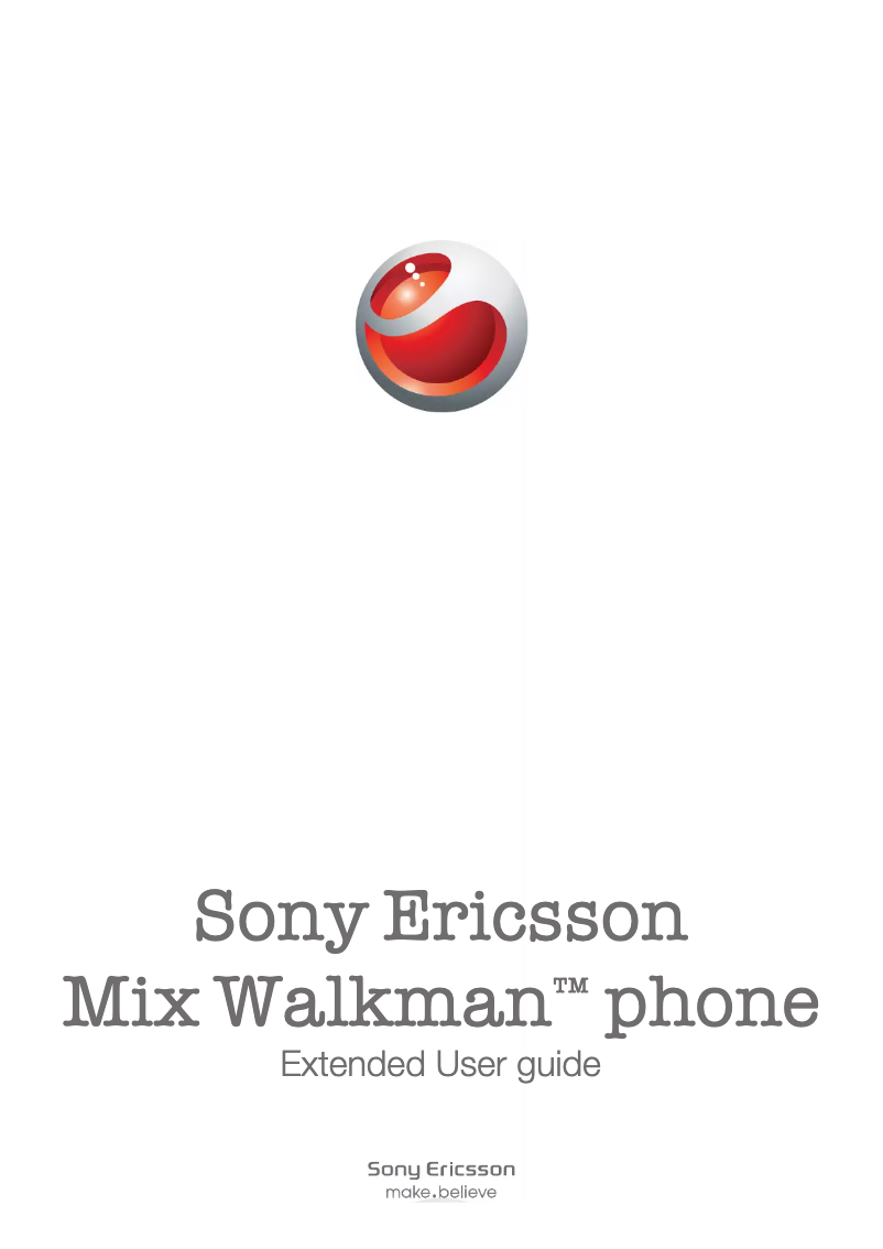 Page 1 de la notice Manuel utilisateur Sony Ericsson Mix Walkman