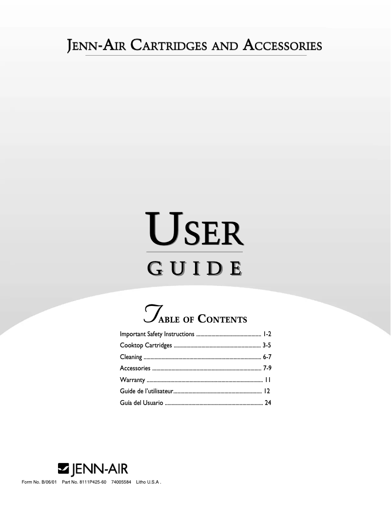 Page n°1 - Manuel d'utilisation et d'entretien JennAir AR141W