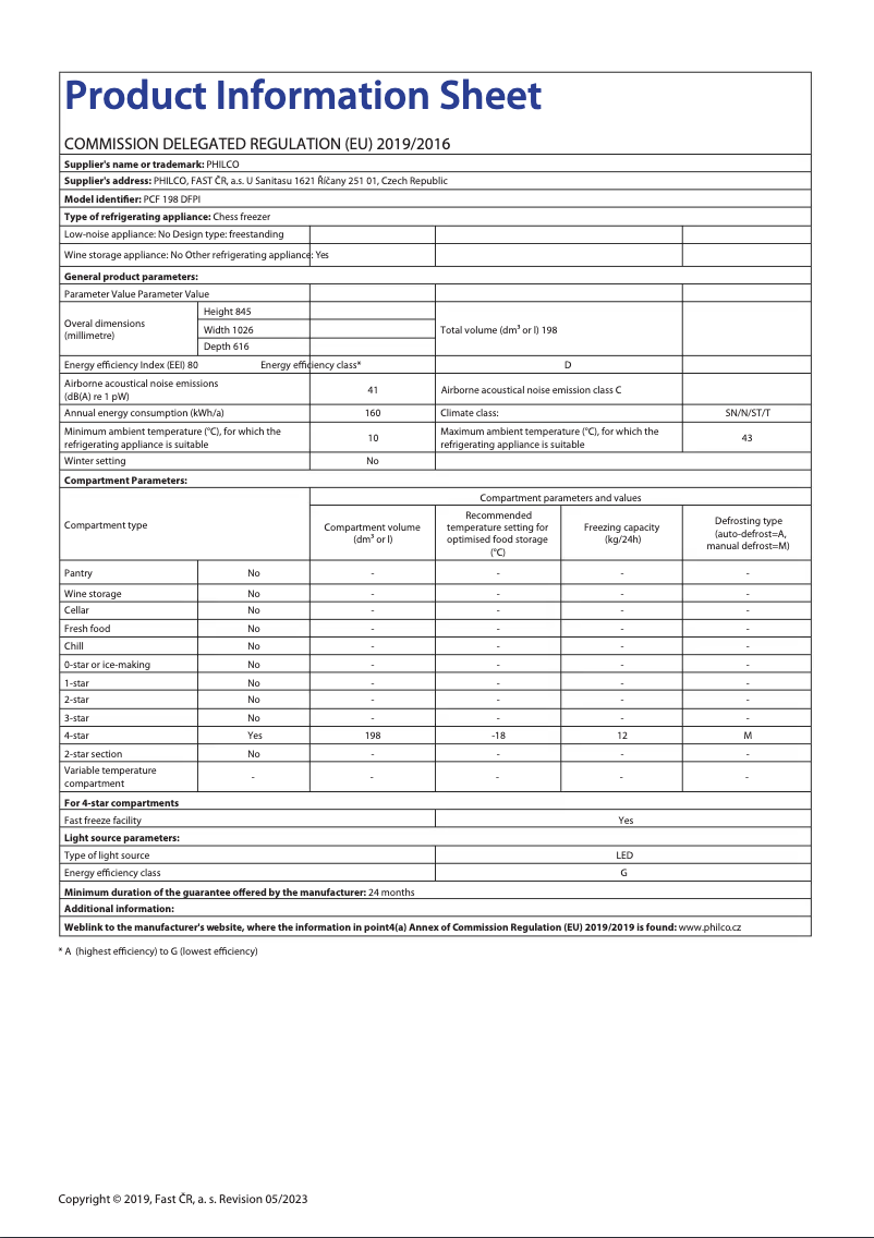 Image de la première page du manuel de l'appareil PCF 198 DFPI