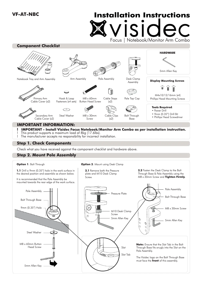 Imagen de la primera página del manual del dispositivo VF-AT-NBC