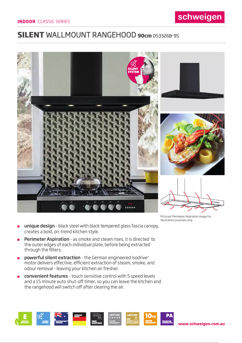 Page 1 de la notice Fiche technique Schweigen DS3326B-9S