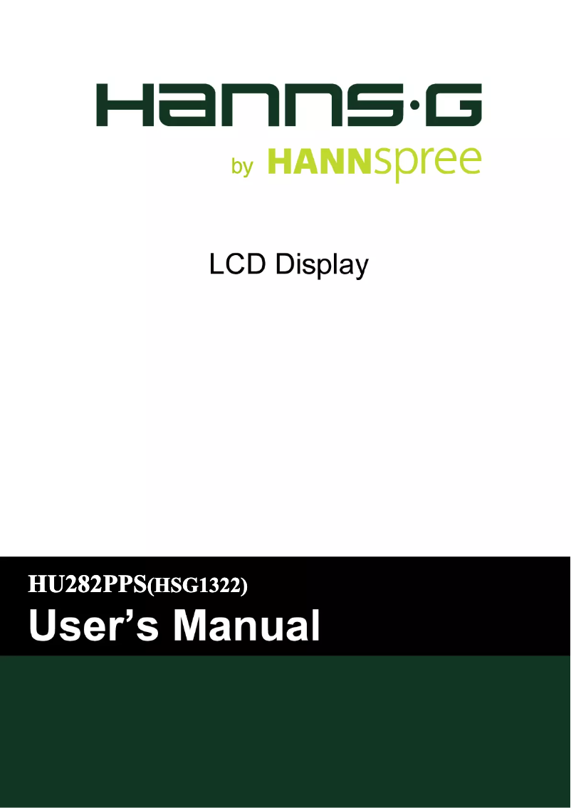 Page 1 of the manual User Manual Hannspree HU282PPS