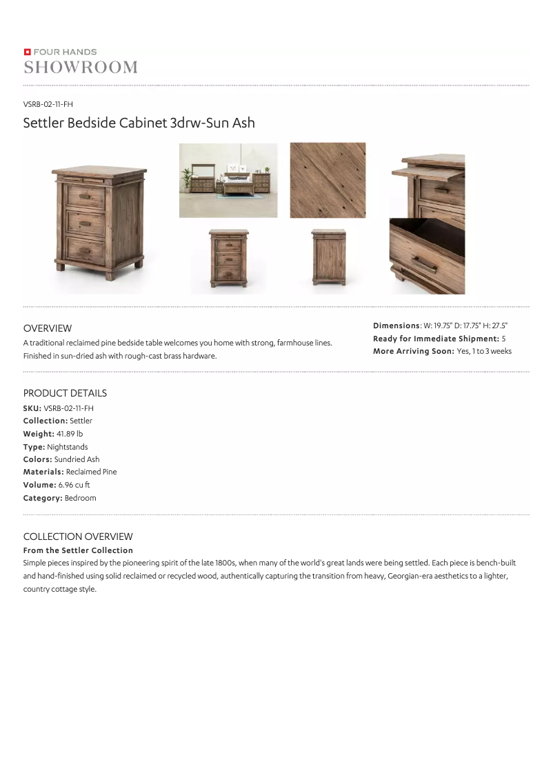 Page 1 of the manual User Manual Four Hands Settler VSRB-02-11-FH