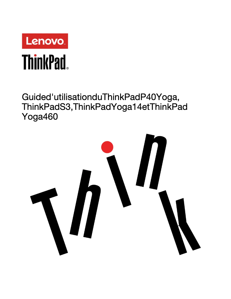 Page n°1 - Manuel utilisateur Lenovo ThinkPad P40 Yoga