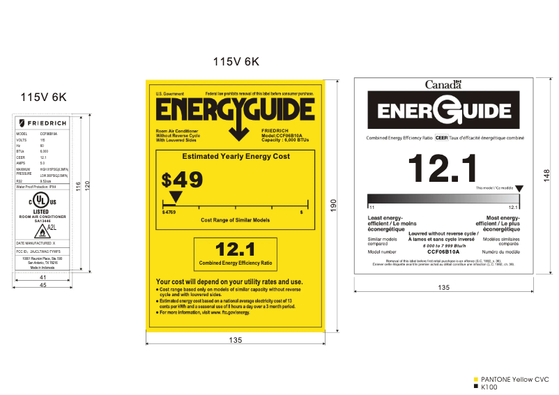 Página 1 del manual Etiqueta energética Friedrich CCF06B10A