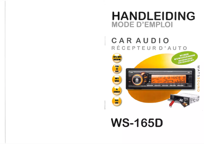 Page n°1 - Manuel utilisateur Watssound WS 165D