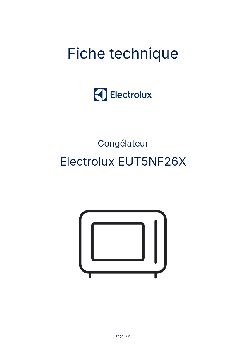 Page n°1 - Fiche technique Electrolux EUT5NF26X