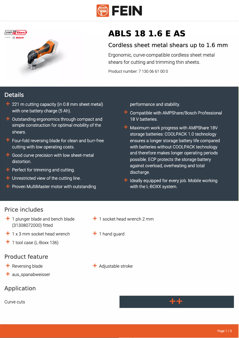 Image de la première page du manuel de l'appareil ABLS 18 1.6 E AS