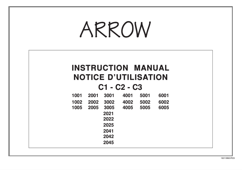 Page 1 de la notice Manuel utilisateur Arrow C23005