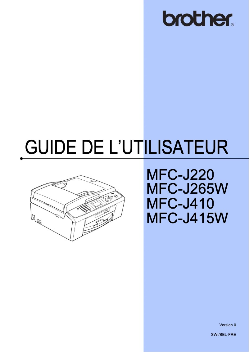 Page 1 de la notice Manuel utilisateur Brother MFC-J410
