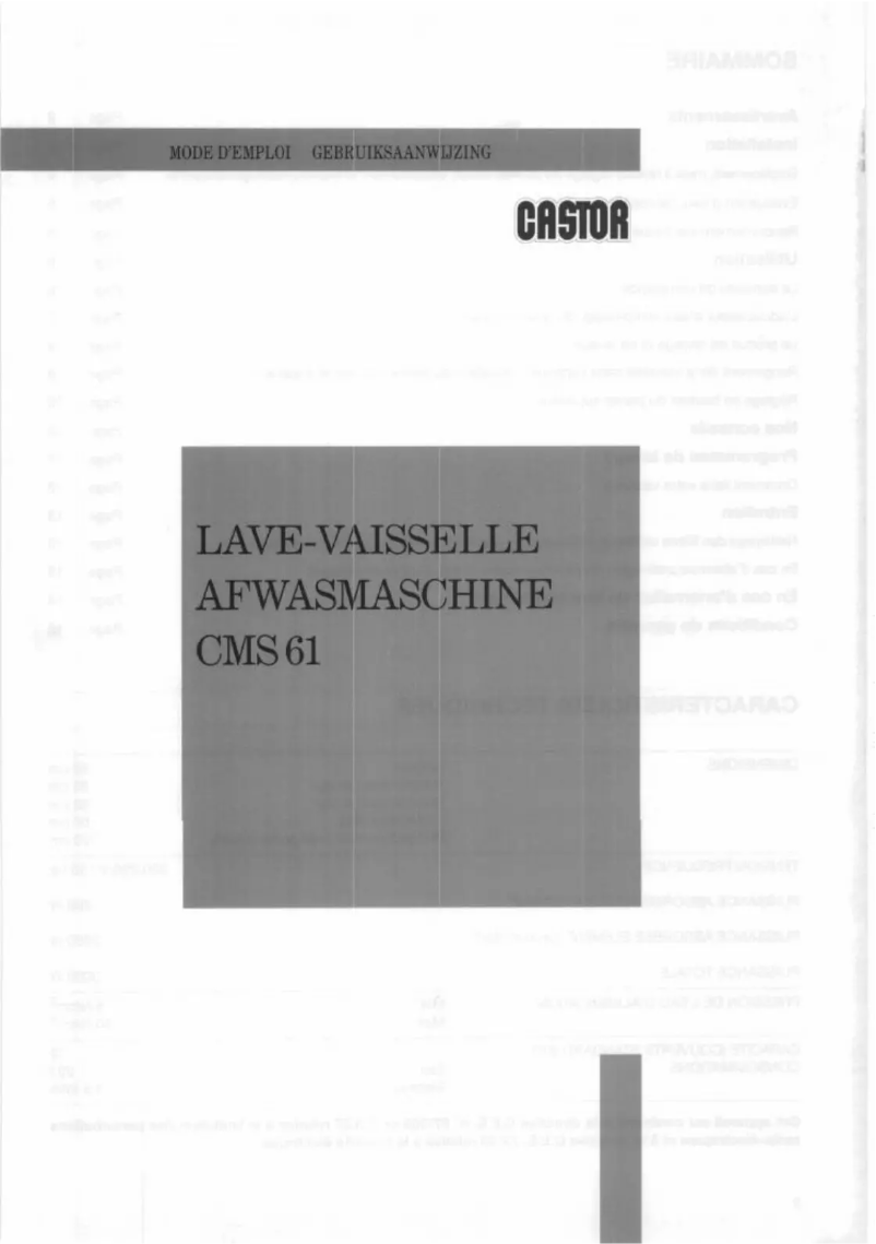 Page 1 de la notice Manuel utilisateur Castor CMS 61